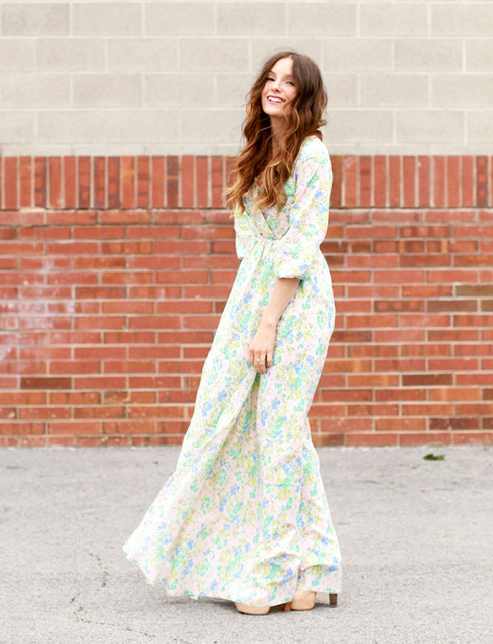 DIY Peasant Maxi Wrap Dress