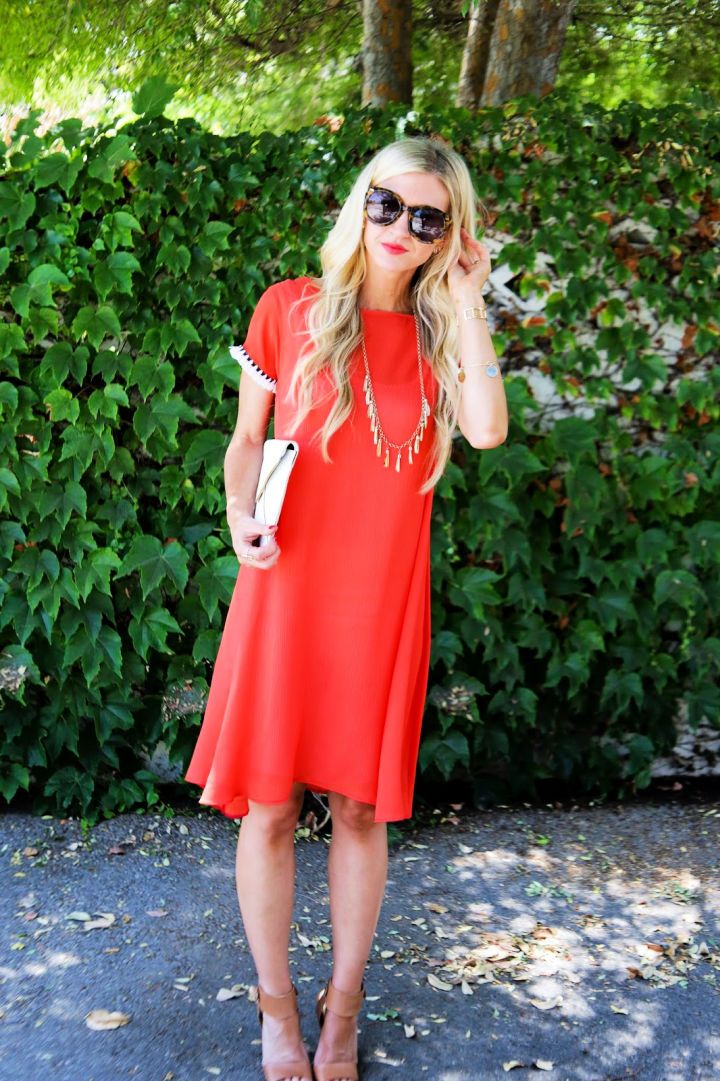 Homemade Red Swing Tassel Dress