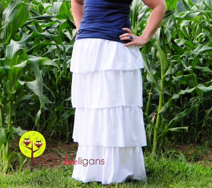 Ruffled Maxi Skirt With Elastic Waist