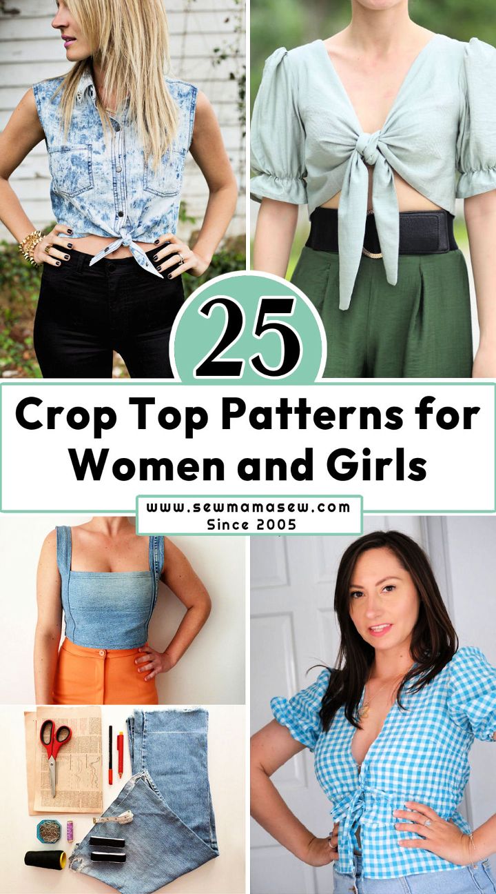 25 Crop Top Patterns for Women and Girls25 Free Crop Top Sewing Patterns for Beginners (PDF Pattern)