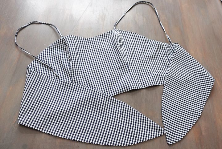 Gingham Tie Back Crop Top Pattern