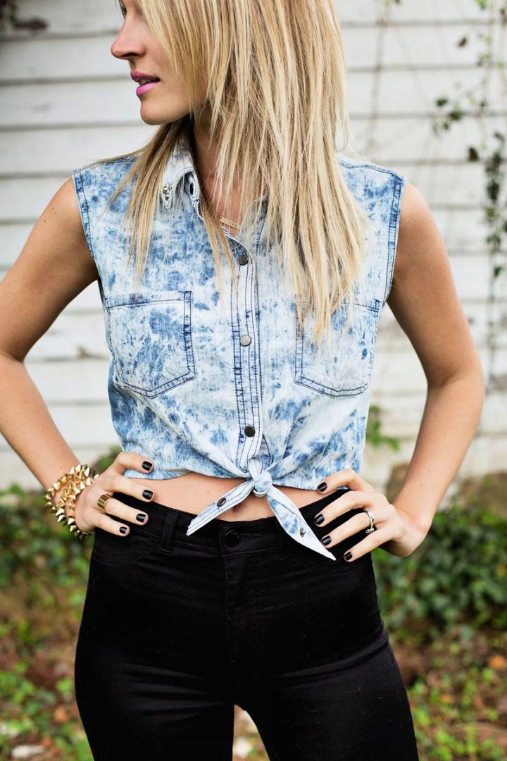 How to Make a Denim Halter Top (from old jeans) 