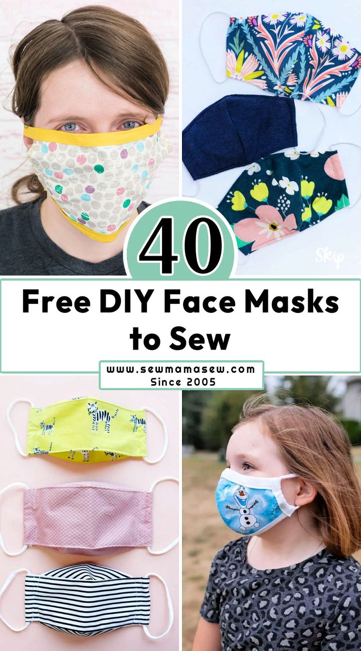 40 Free Face Mask Patterns + Printable Sewing Pattern PDF Template - face mask pattern free