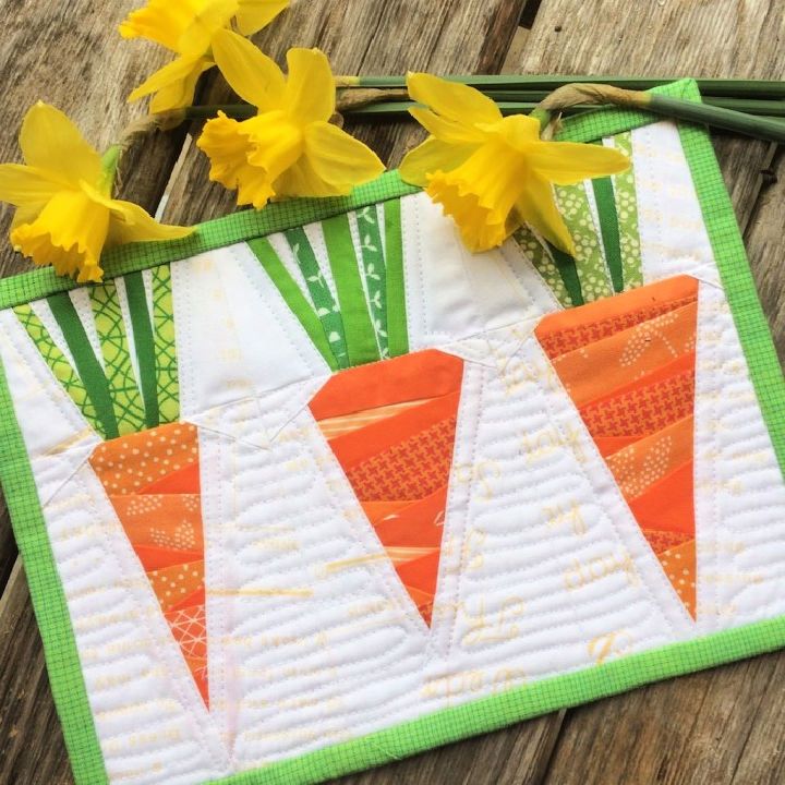 Foundation Paper Pieced Carrots Mini Quilt Pattern