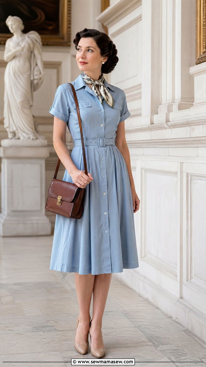1940s shirtwaist dress spring outfit - 35 Vintage spring outfits