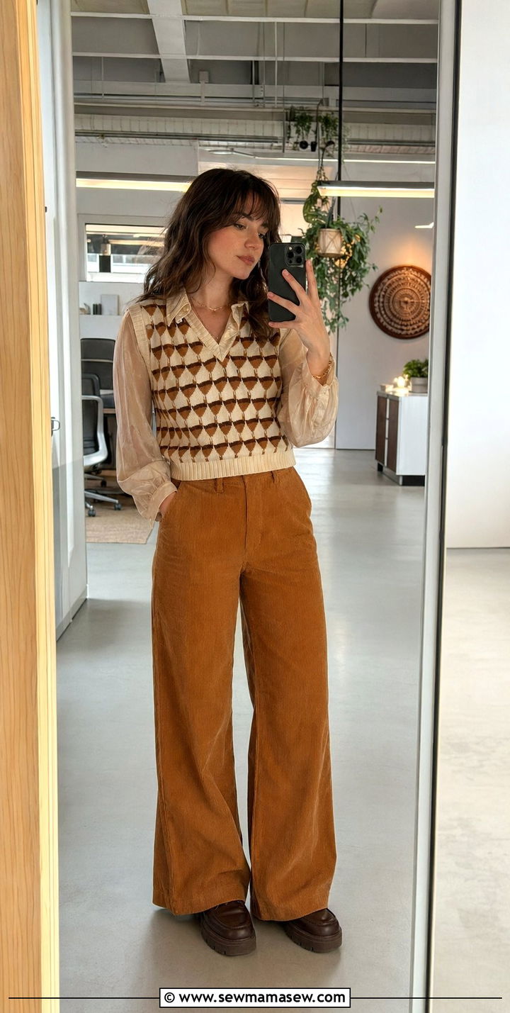 1970s Knit Vest Outfit - 35 Retro outfit ideas