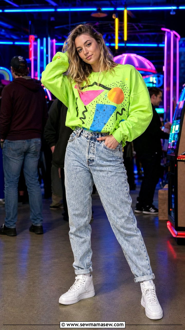 1980s Acid Wash Jeans Outfit - 35 Retro outfit ideas