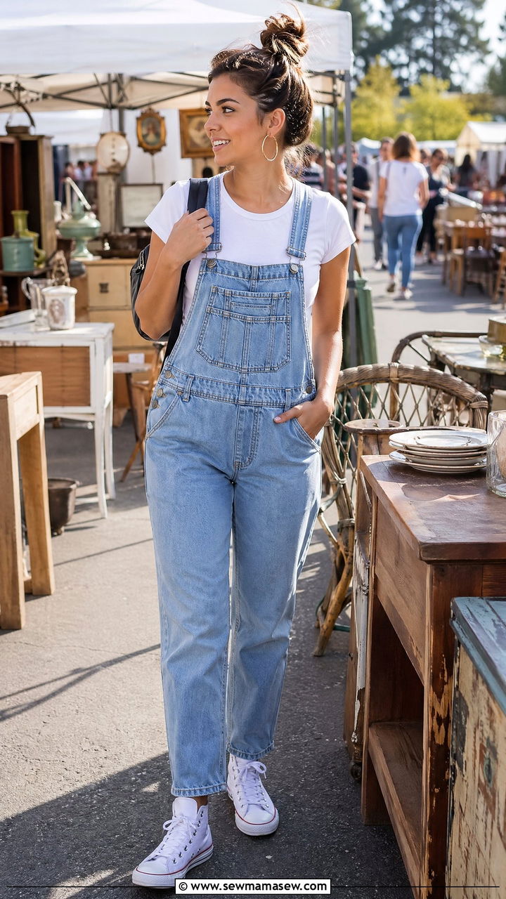 1990s overalls spring outfit - 35 Vintage spring outfits