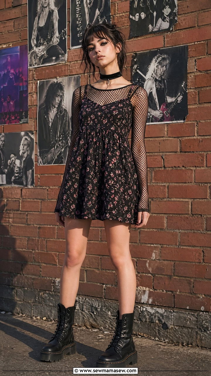 90s Babydoll Dress Outfit With Combat Boots - 40 90s outfits