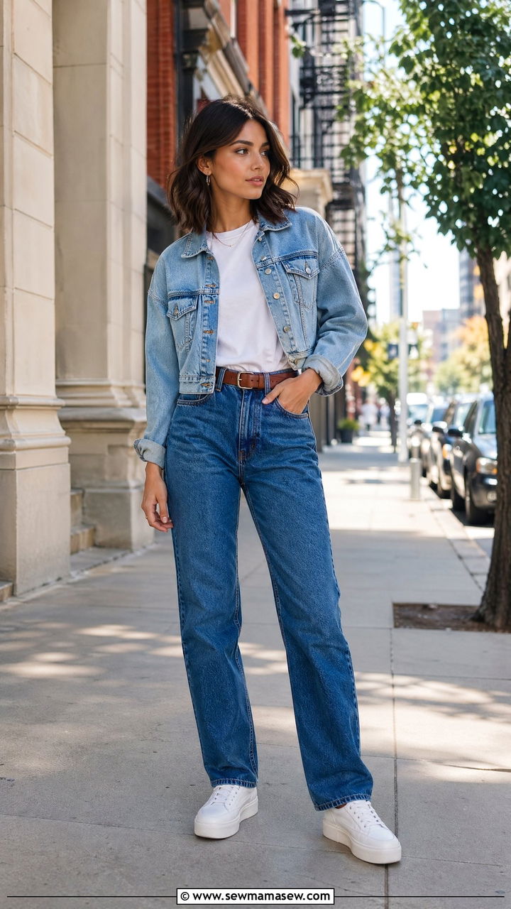 90s denim on denim outfit - 40 90s outfit ideas