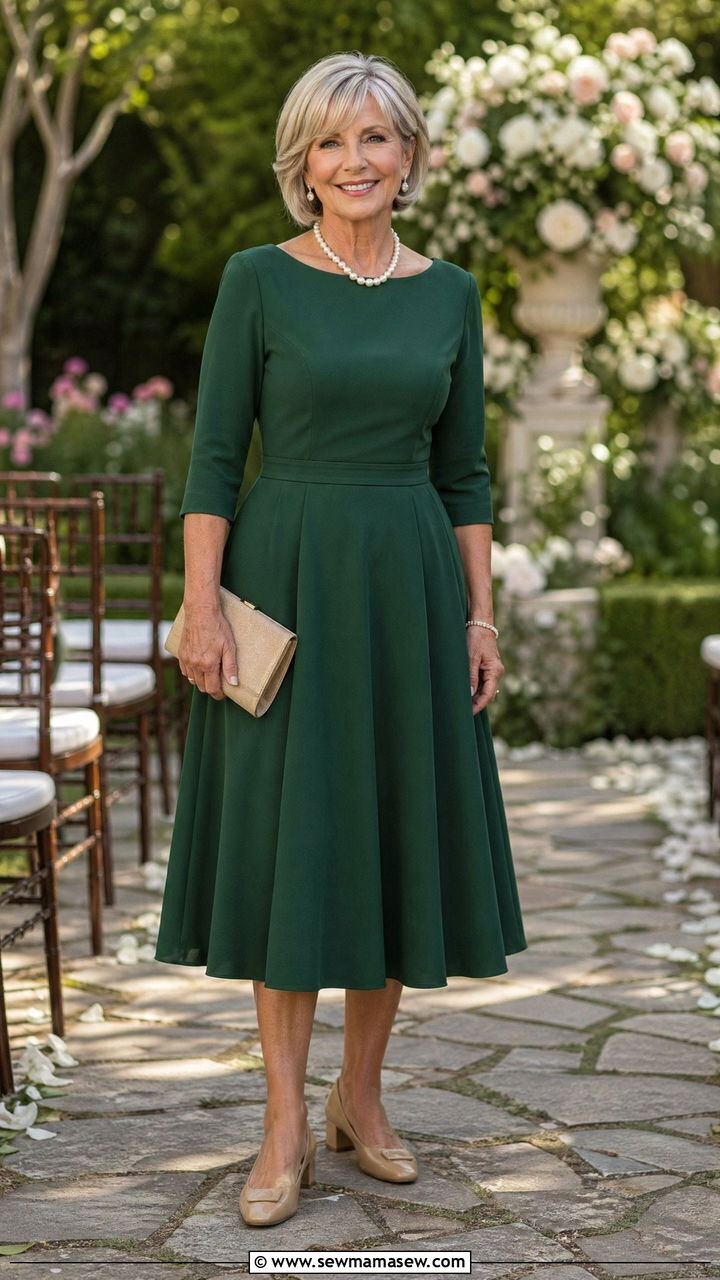A line midi dress for wedding guest over 60 - 35 Wedding guest outfits for women over 60