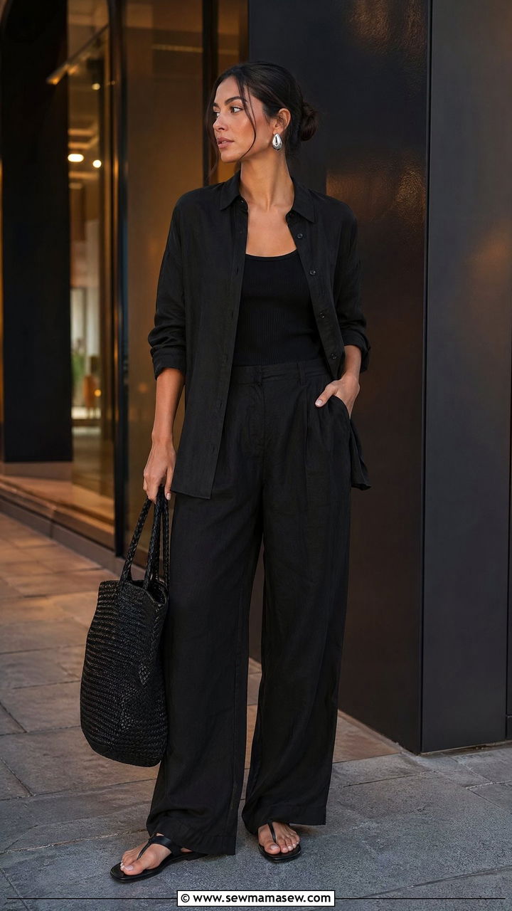 All Black Linen Outfit - 35 Summer linen outfits