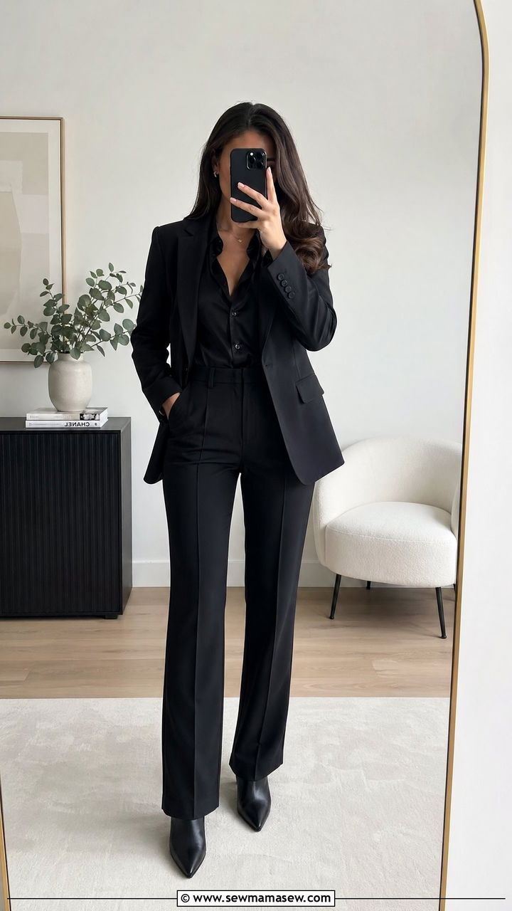 All Black Monochrome Look - 35 Cute work outfits for women