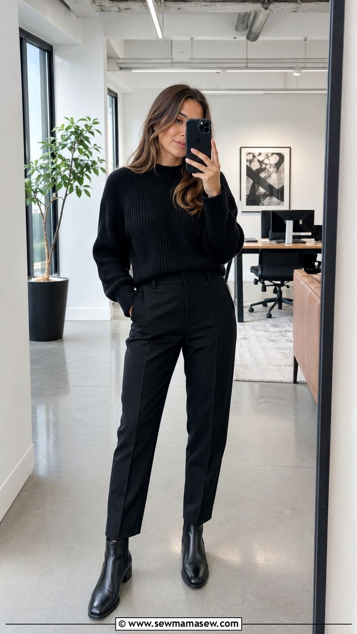 All Black Monochrome Outfit for Software Engineers - 30 Software engineer outfit ideas