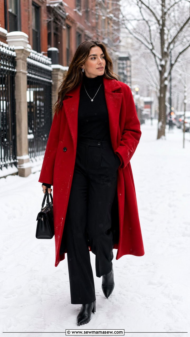 All Black Outfit with a Statement Coat - 35 simple outfit ideas for women