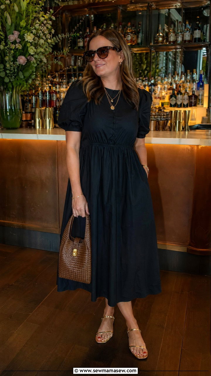 All Black Summer Dress With Strappy Flat Sandals - 35 Summer London outfit ideas