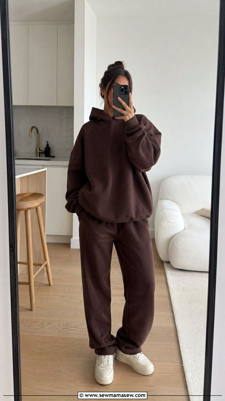 All Brown Tonal Hoodie And Pants - 35 streetwear outfits