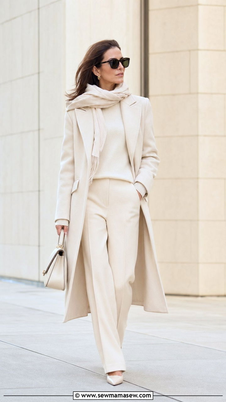 All Cream Monochrome Neutral Outfit - 35 quiet luxury outfits