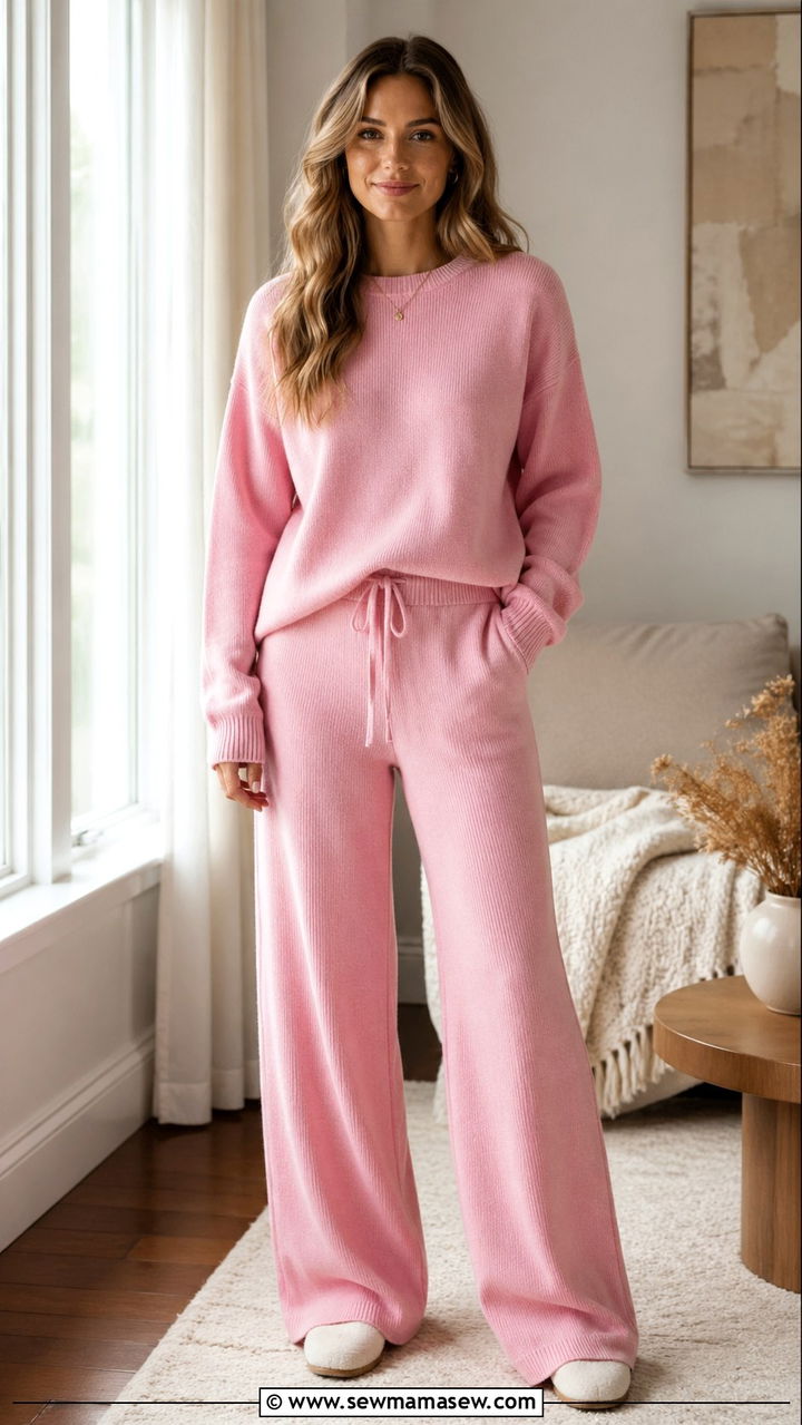 All Pink Lounge Set Outfit - 40 All pink outfit ideas