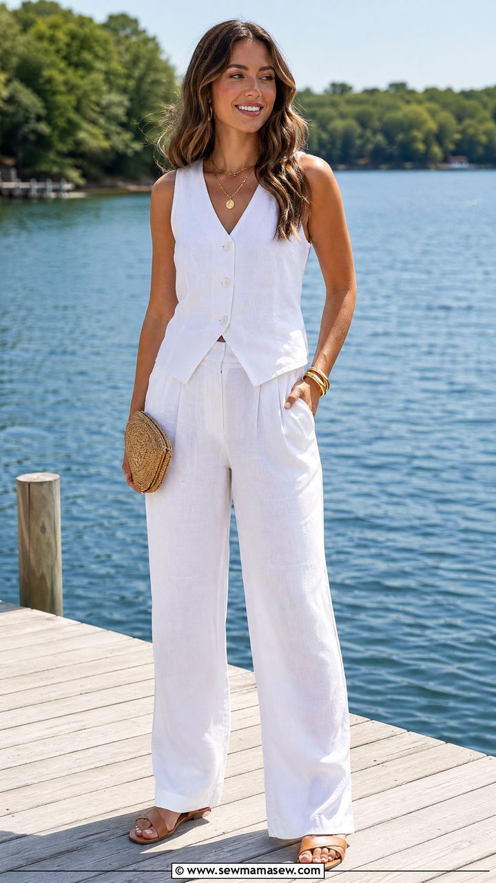 All White Linen Outfit for Summer - 35 Summer family reunion outfits