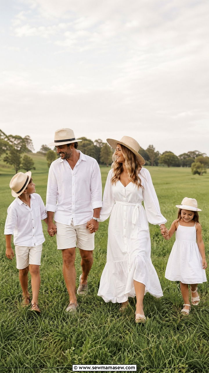All White Linen Outfits for Summer Family Photos - 35 summer family photo outfit ideas