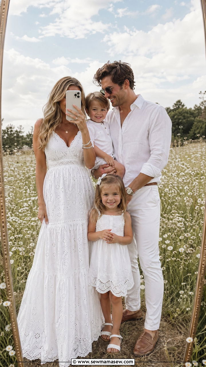 All White Summer Family Photo Outfits - 35 Summer family photo outfits