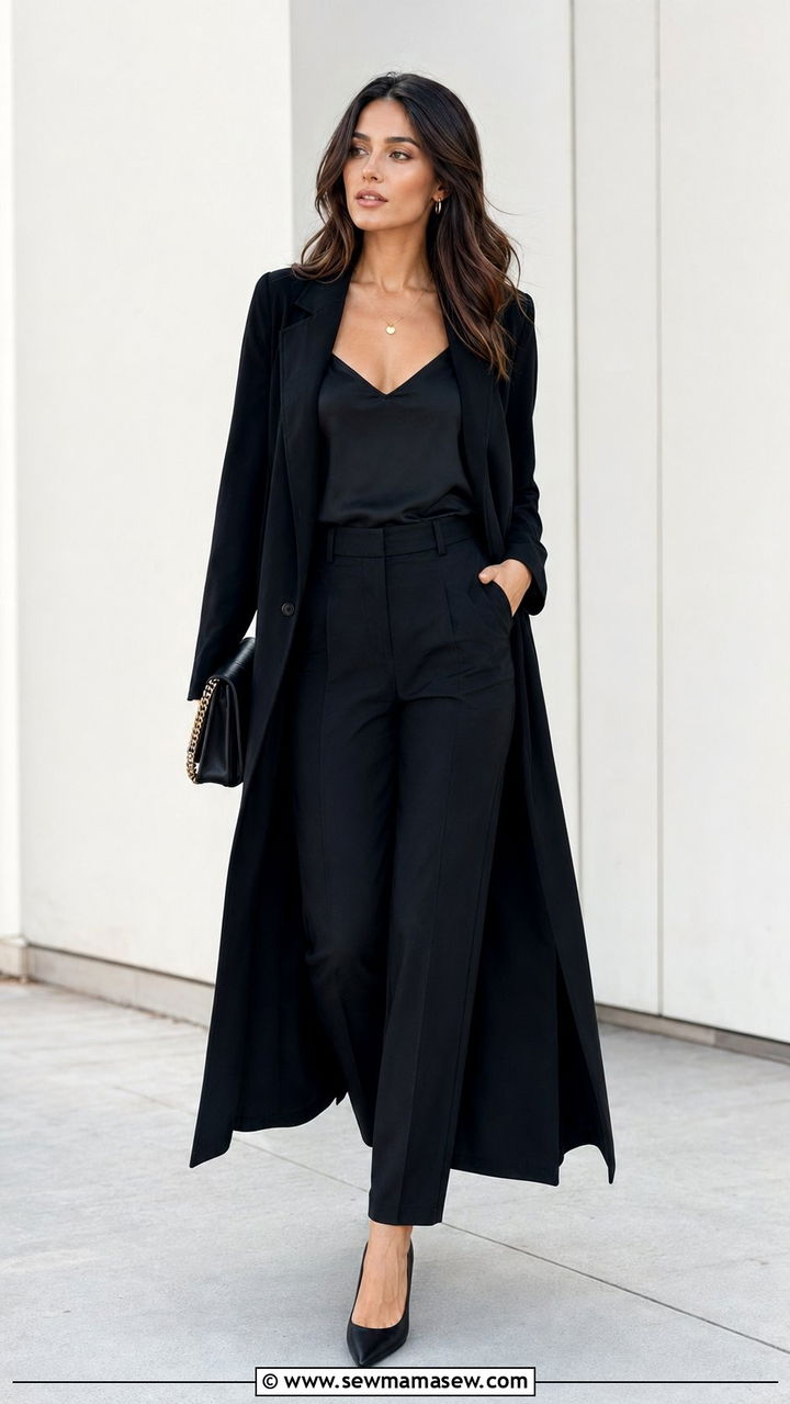 All black layered outfit - 35 Rich mom outfit ideas