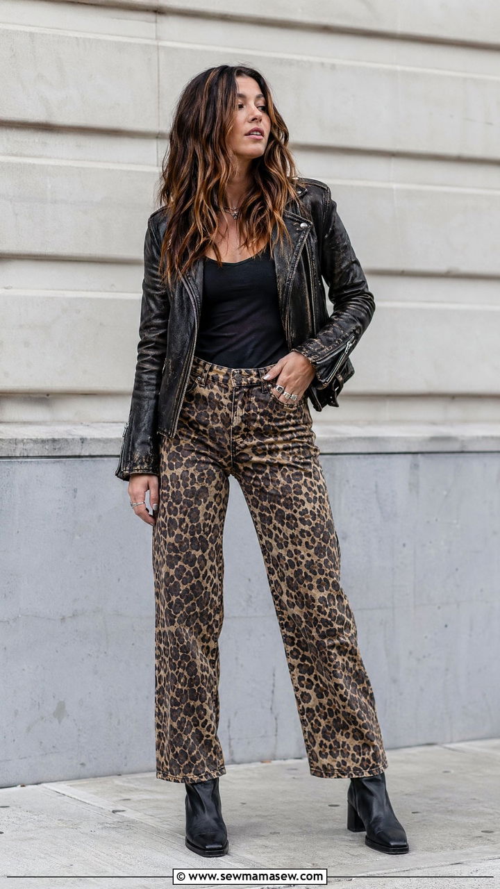 Animal Print Pants with Tank Top - 35 spring concert outfit ideas