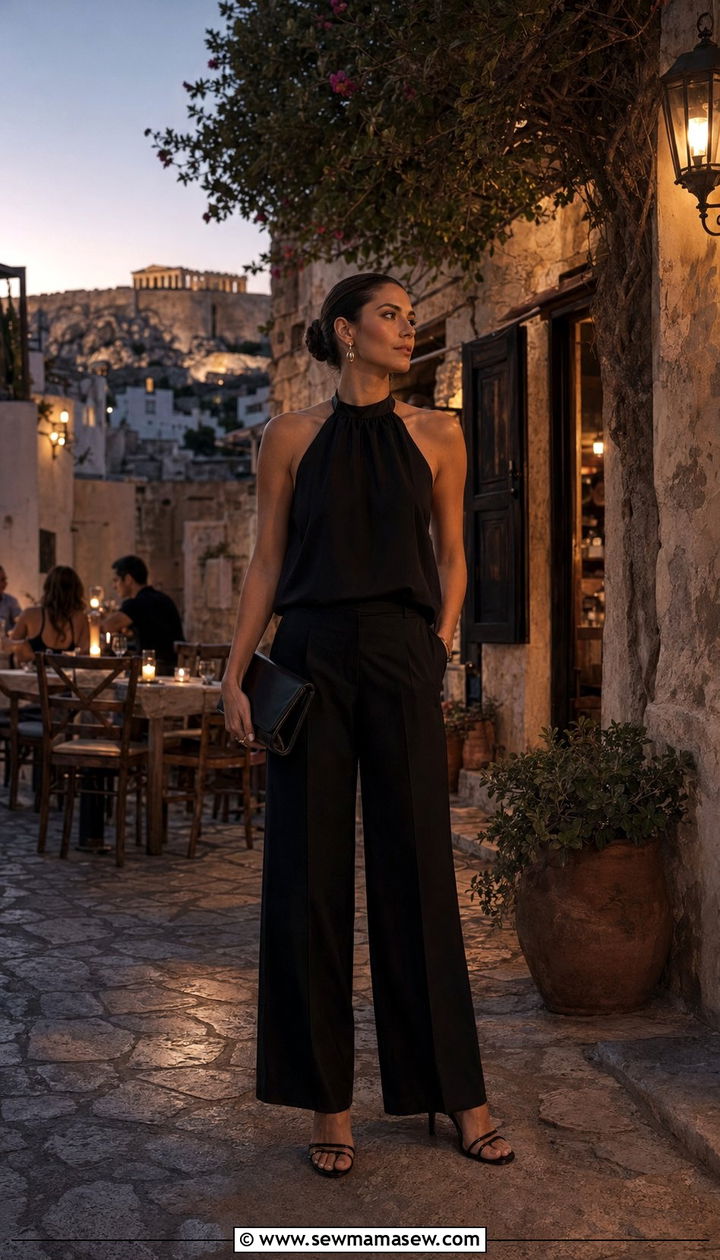 Athens All Black Dinner Outfit - 30 Athens outfit ideas
