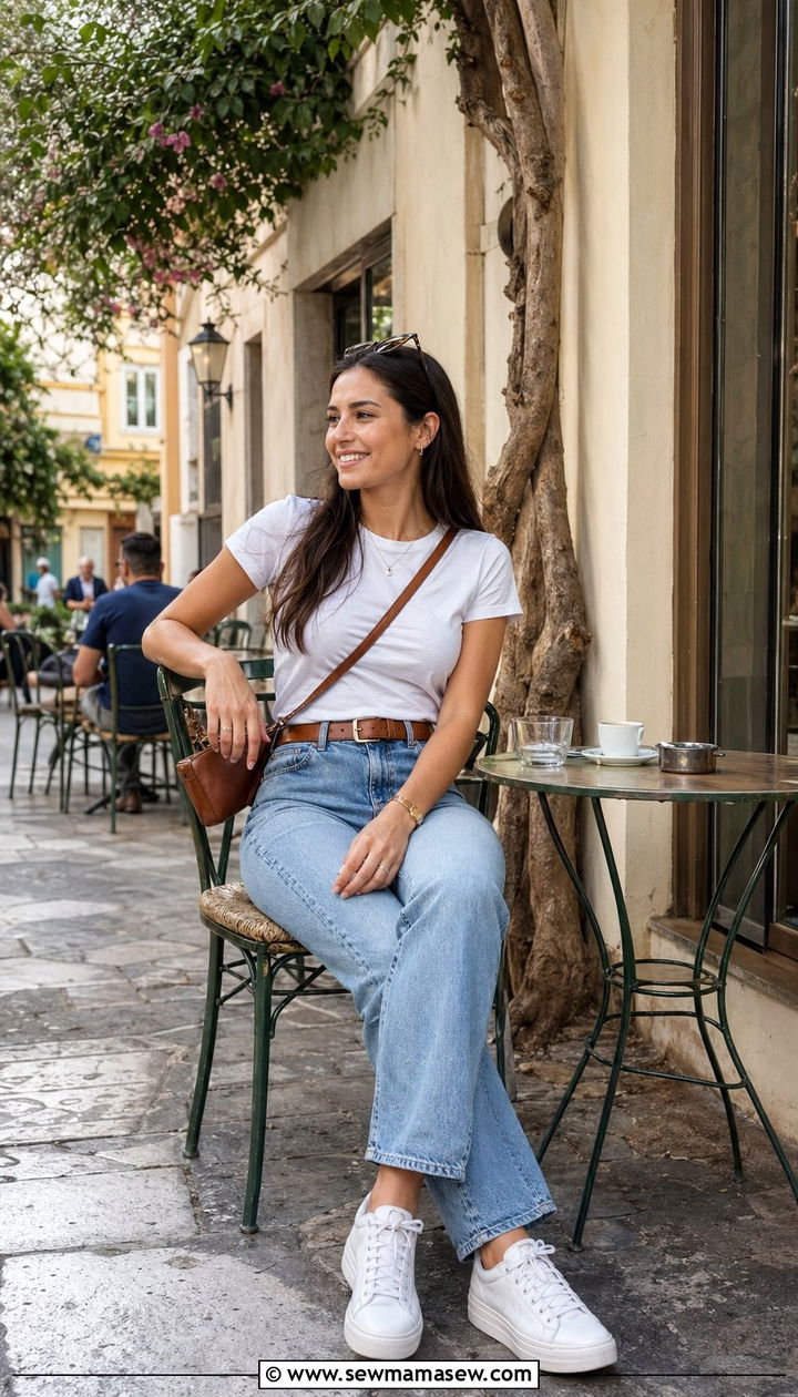 Athens Casual Jeans and Tee Outfit - 30 Athens outfit ideas