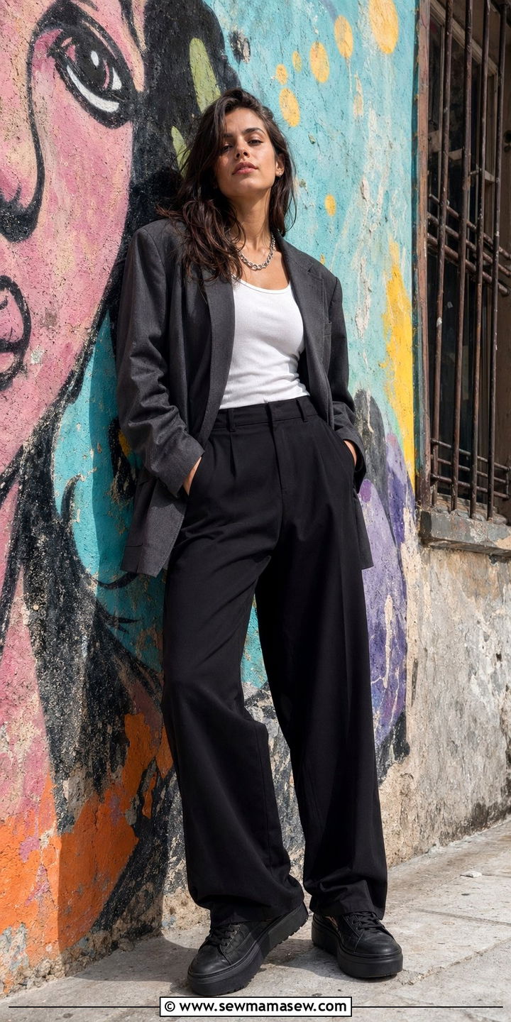 Athens Oversized Blazer Street Style Outfit - 30 Athens outfit ideas