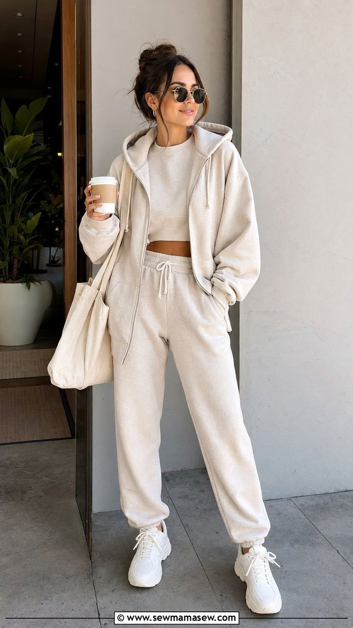 Athleisure Matching Set With Sneakers Bachelorette Outfit - 30 Bachelorette trip outfit ideas