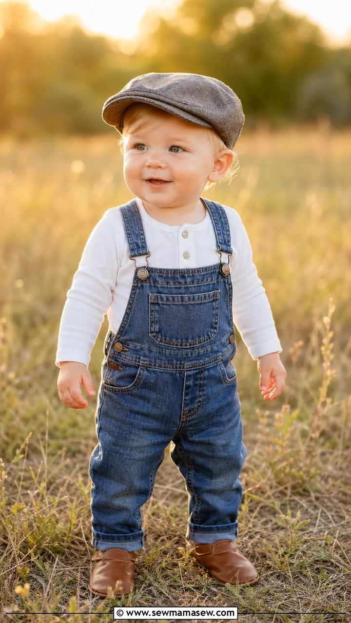 Baby boy suspender overalls outfit - 30 Baby boy outfit ideas