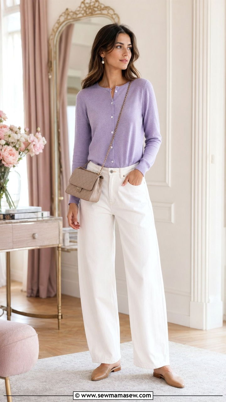 Baggy Jeans With Cardigan And Mules - 30 Baggy jeans outfit ideas with flats