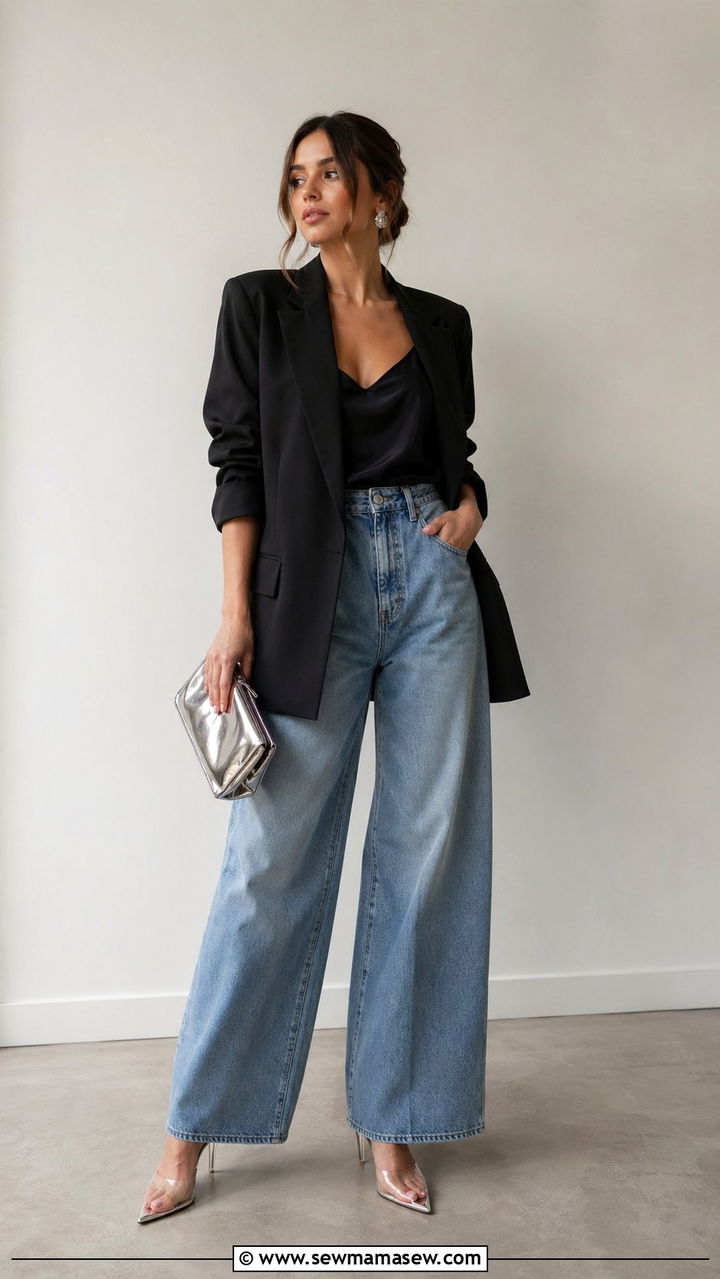 Baggy Jeans With Clear Heels Outfit - 30 Baggy jeans outfit ideas with heels