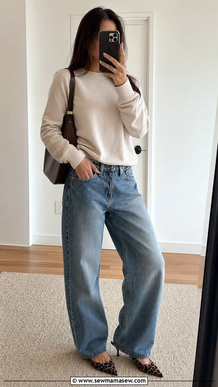 Baggy Jeans With Kitten Heels Outfit - 30 Baggy jeans outfit ideas with heels