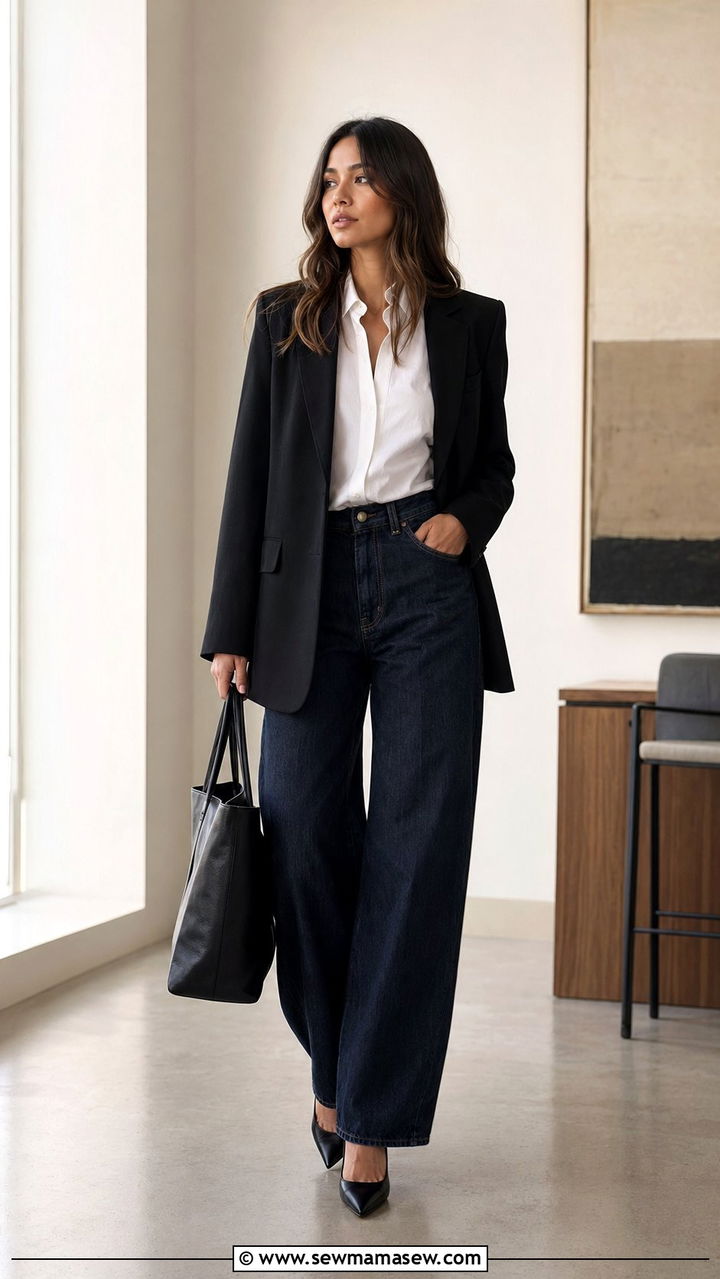 Baggy Jeans With Pointed Toe Pumps Outfit - 30 Baggy jeans outfit ideas with heels
