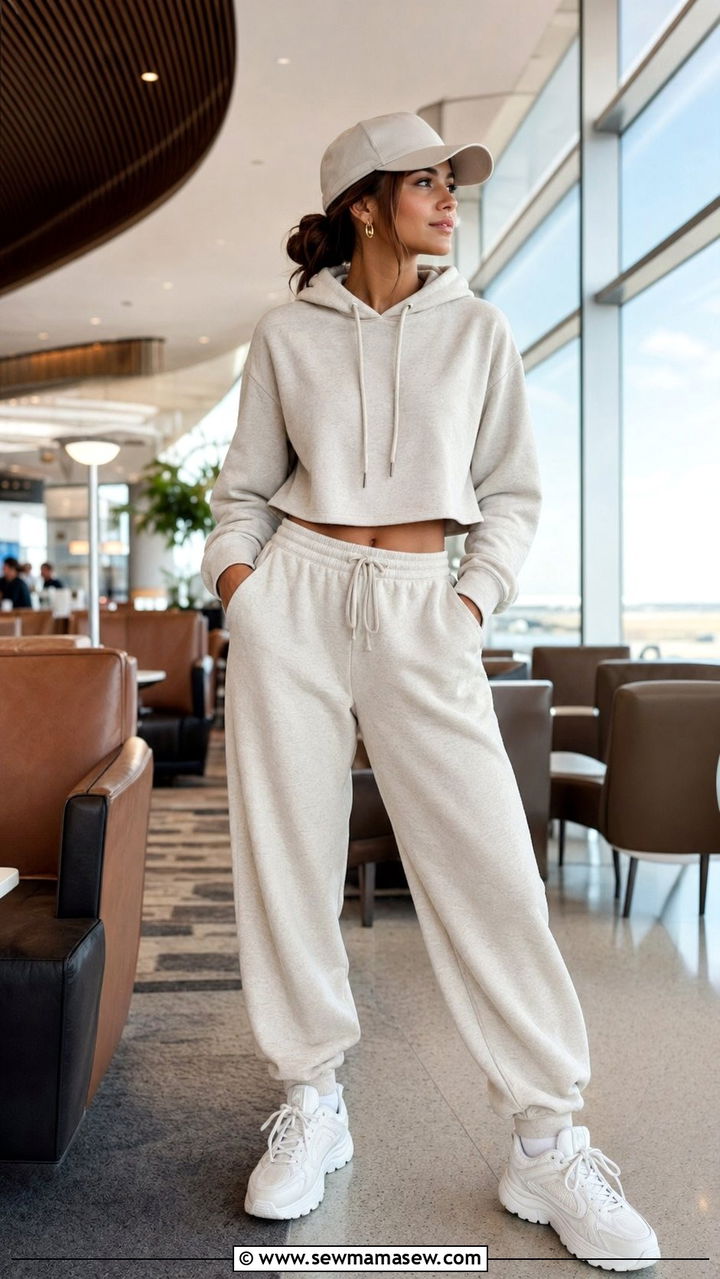 Balloon Sweatpants With Cropped Hoodie - 30 balloon pants outfits