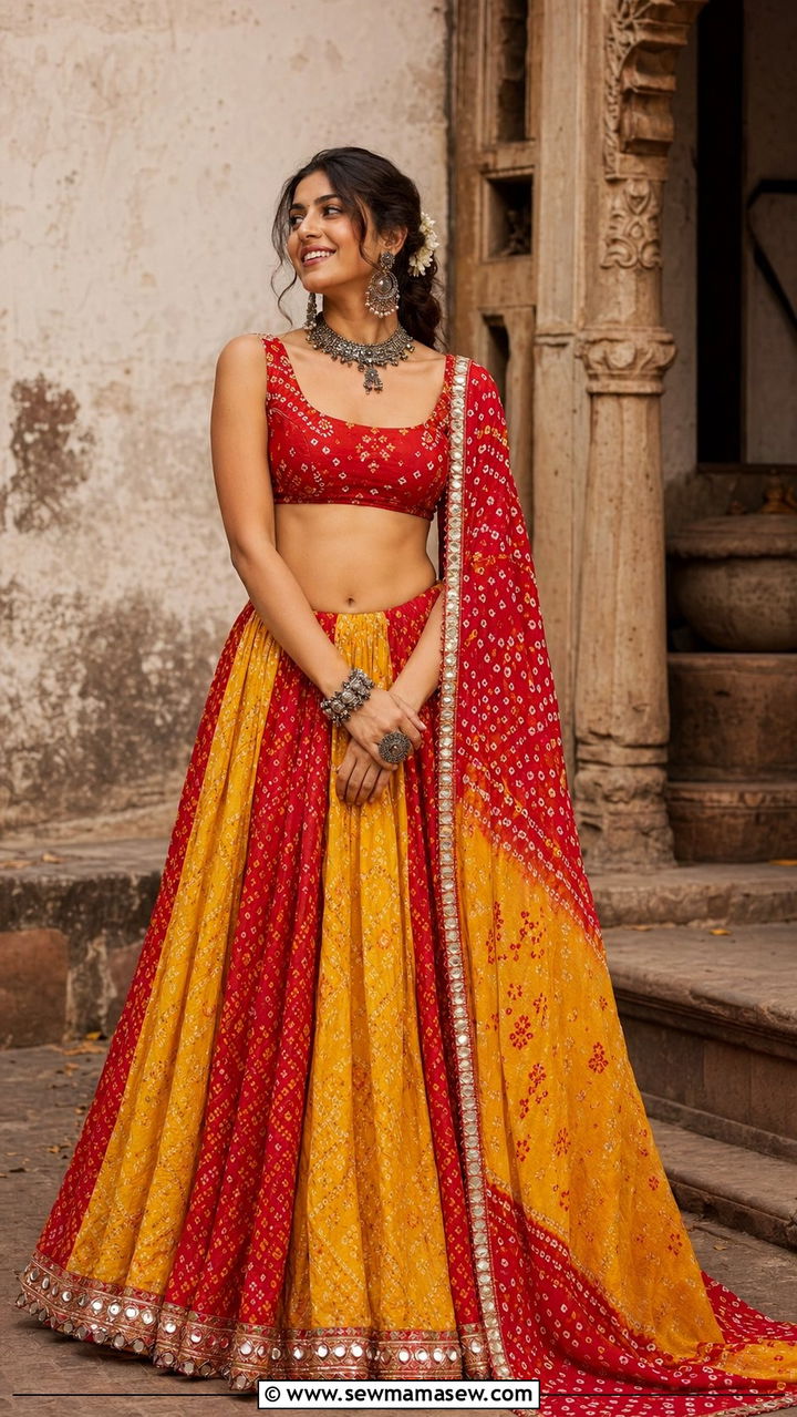 Bandhani Lehenga for Sangeet Night - 35 Sangeet outfit ideas