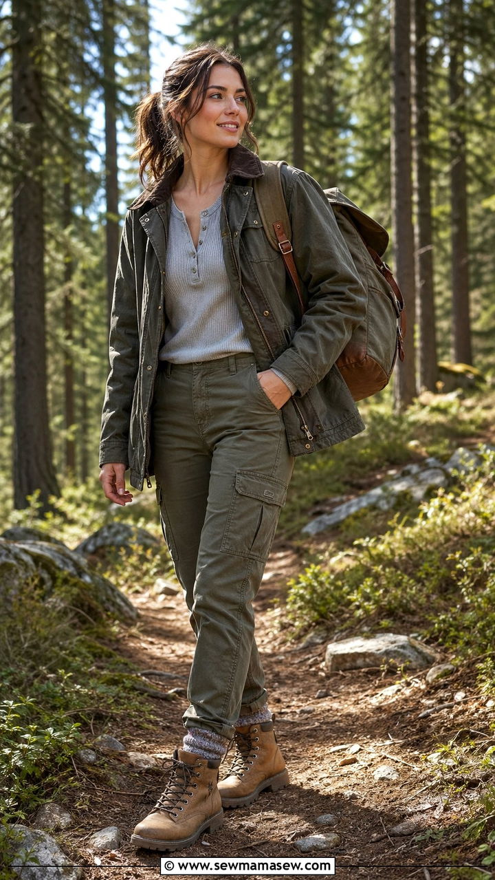 Barn Jacket With Cargo Pants And Hiking Boots - 30 Barn jacket outfit ideas