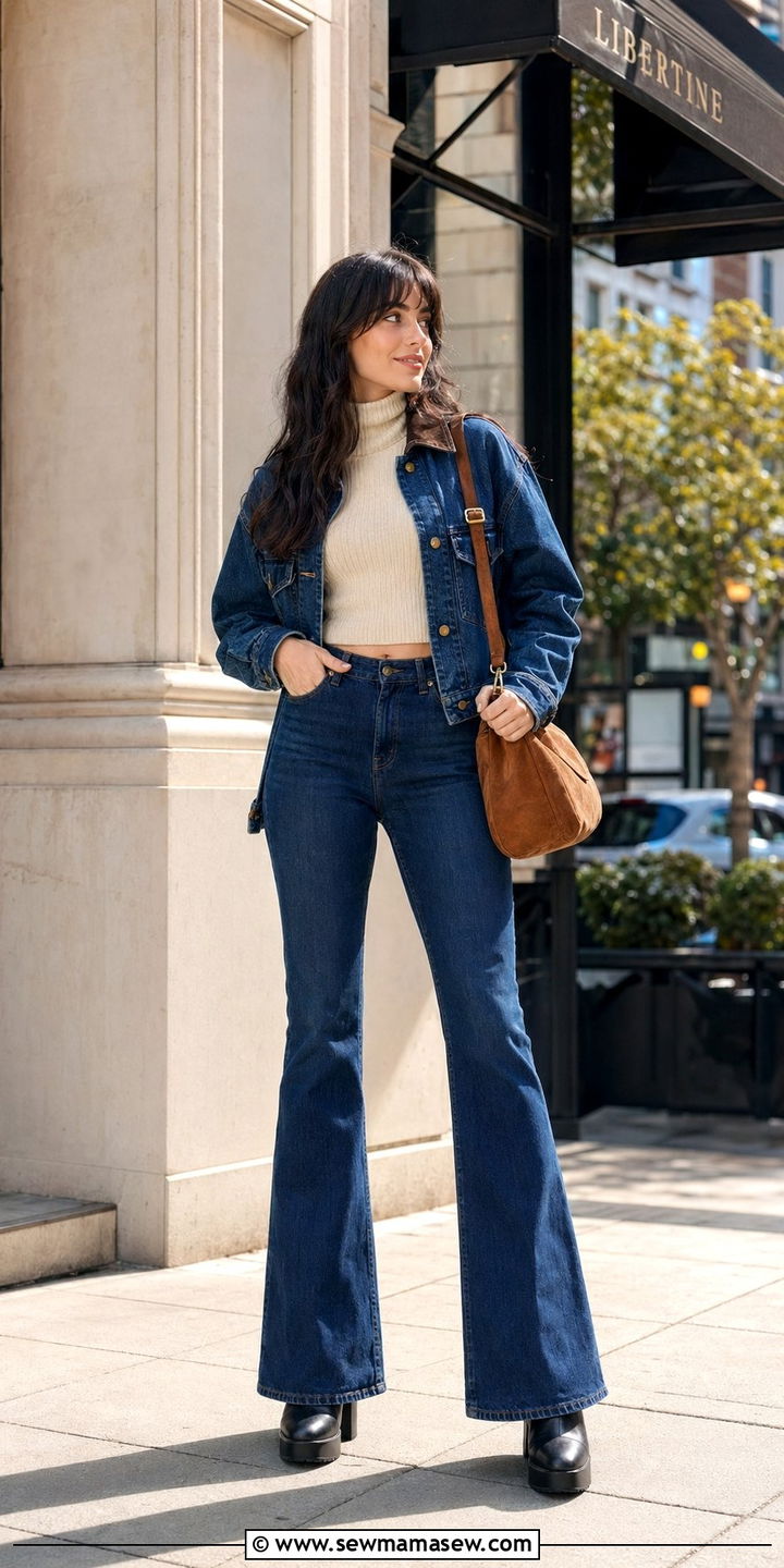 Barn Jacket With Flared Jeans And Platform Boots - 30 Barn jacket outfit ideas