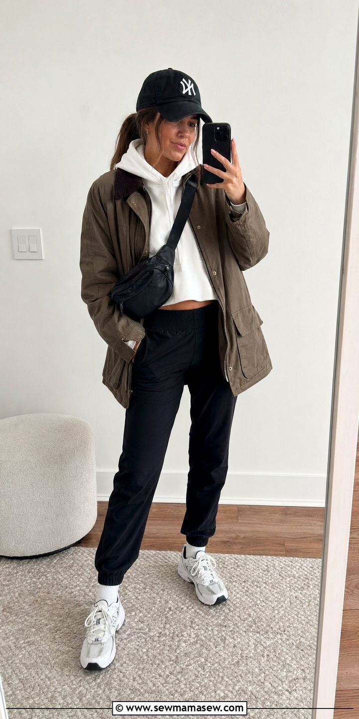 Barn Jacket With Joggers And Chunky Sneakers - 30 Barn jacket outfit ideas