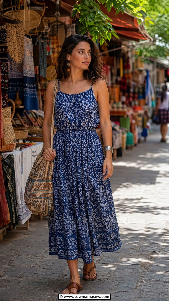 Batik Block Print Sundress Outfit - 35 Sundress outfit ideas for summer