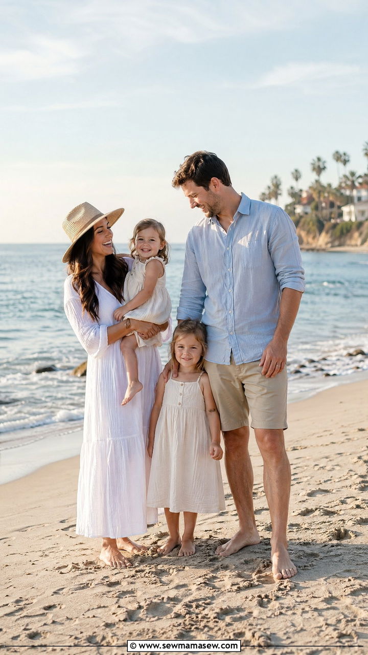 Beach Spring Family Photo Outfits - 35 spring family photo outfit ideas