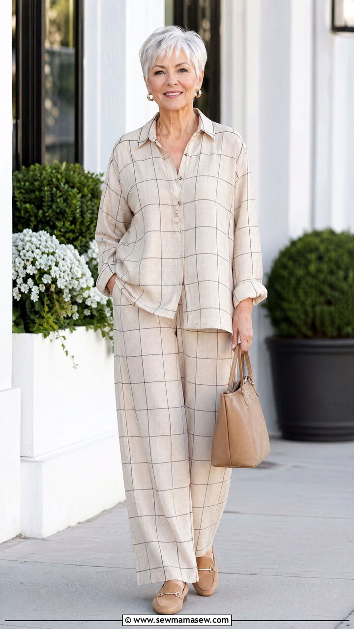 Beige Matching Set Spring Outfit - 35 Spring outfits for women over 60