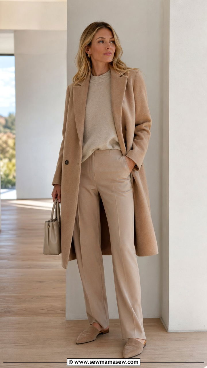 Beige Tonal Monochrome Scandinavian Outfit - 35 scandinavian outfits for women