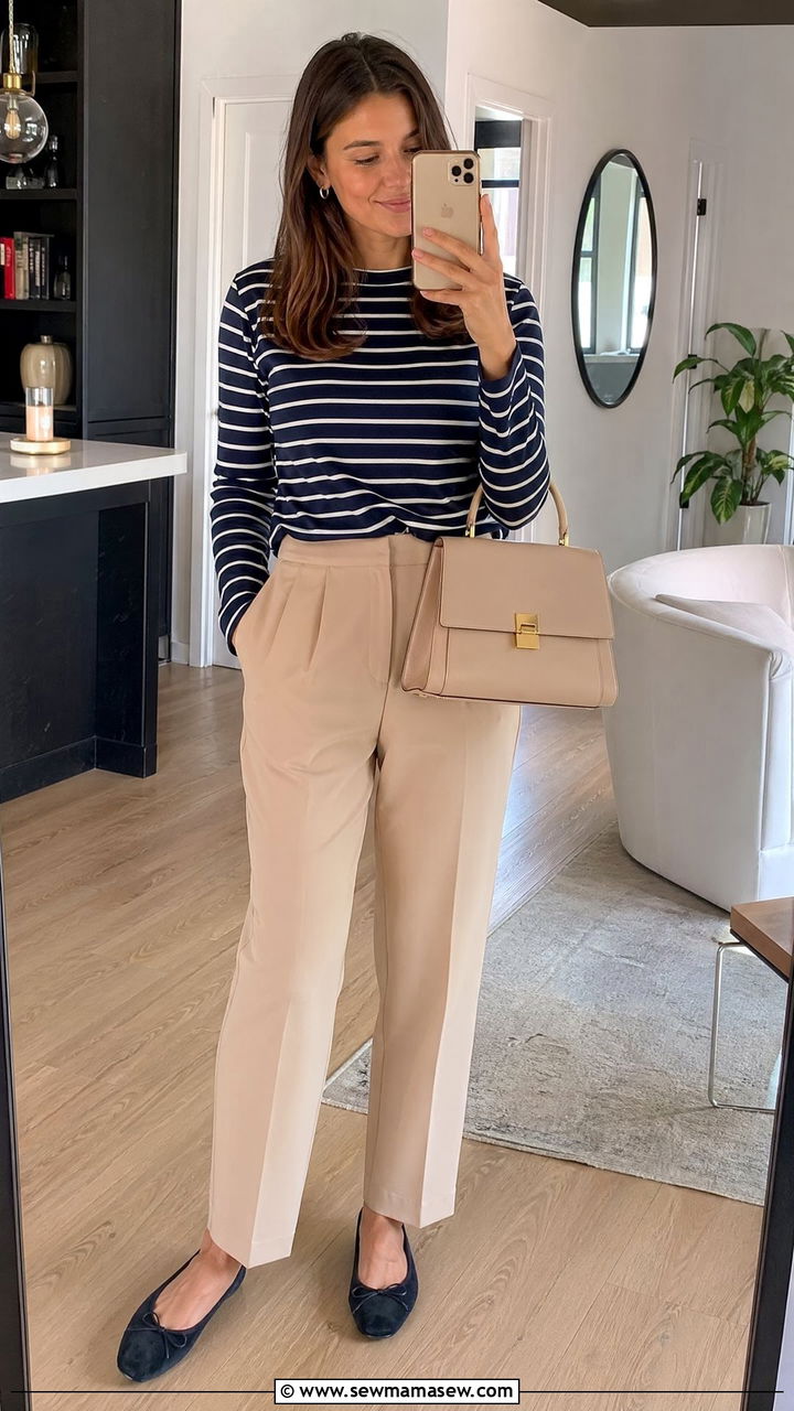 Beige and Navy Outfit Spring - 35 spring beige outfit ideas