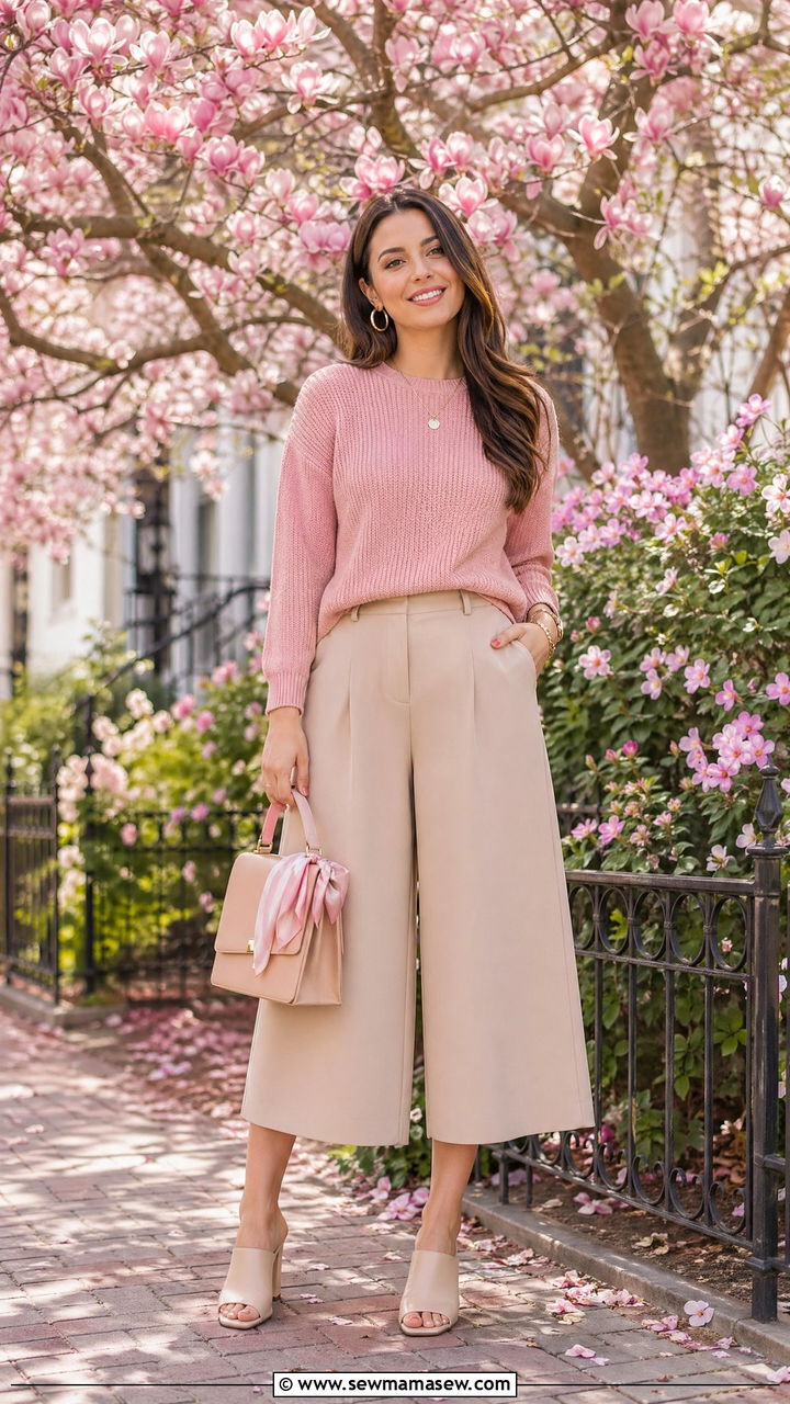 Beige and Pink Outfit Spring - 35 spring beige outfit ideas