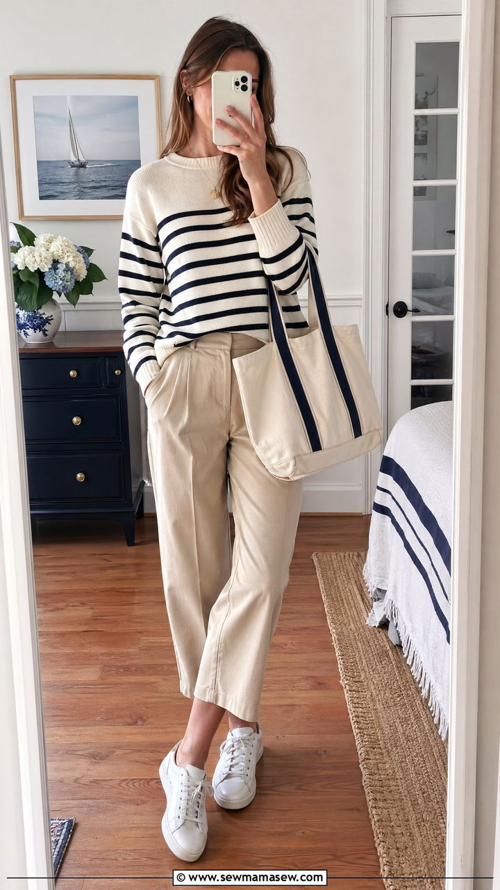 Beige and Stripes Outfit Spring - 35 spring beige outfit ideas