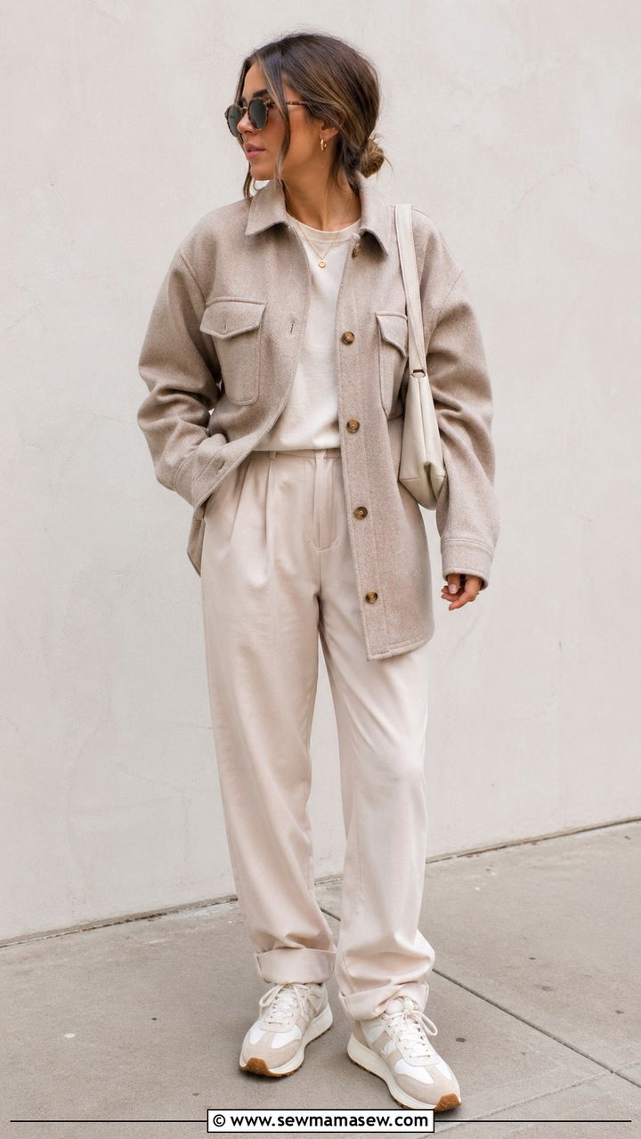 Beige shacket outfit - 40 All beige outfit ideas